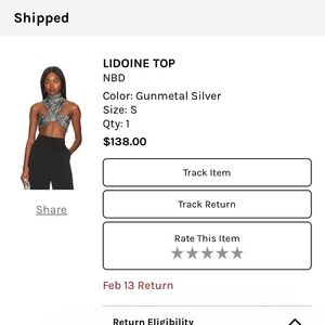 NBD LIDOINE Top -  sequin high neck top